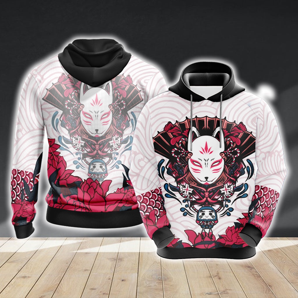 Naruto Kitsune Mask Unisex 3D T-shirt Hoodie S
