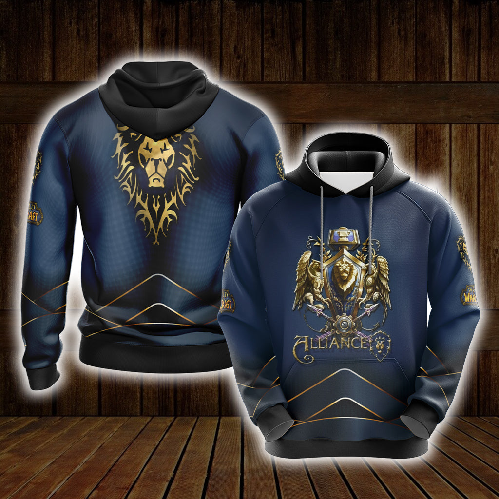 World Of Warcraft - Alliance races crest Unisex 3D T-shirt Hoodie S