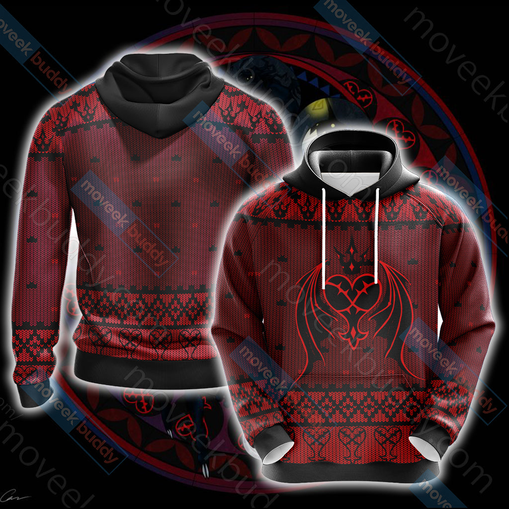 Kingdom Hearts - Heartless Symbol Knitting Style Unisex 3D T-shirt Hoodie S