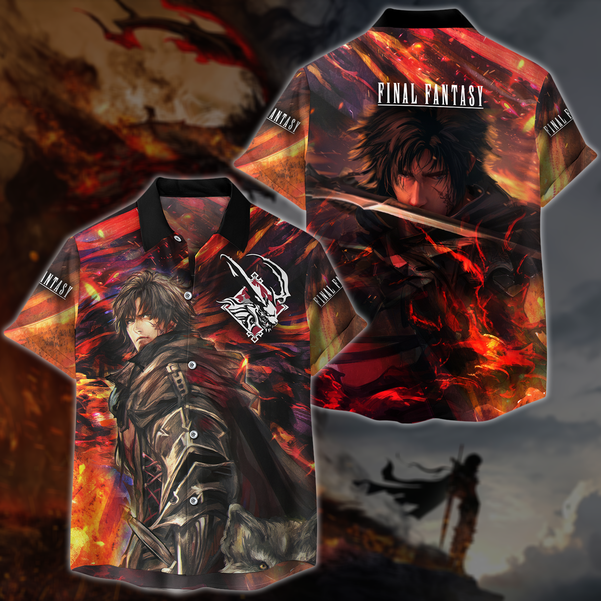 Final Fantasy XVI Video Game 3D All Over Printed T-shirt Tank Top Zip Hoodie Pullover Hoodie Hawaiian Shirt Beach Shorts Joggers Hawaiian Shirt S