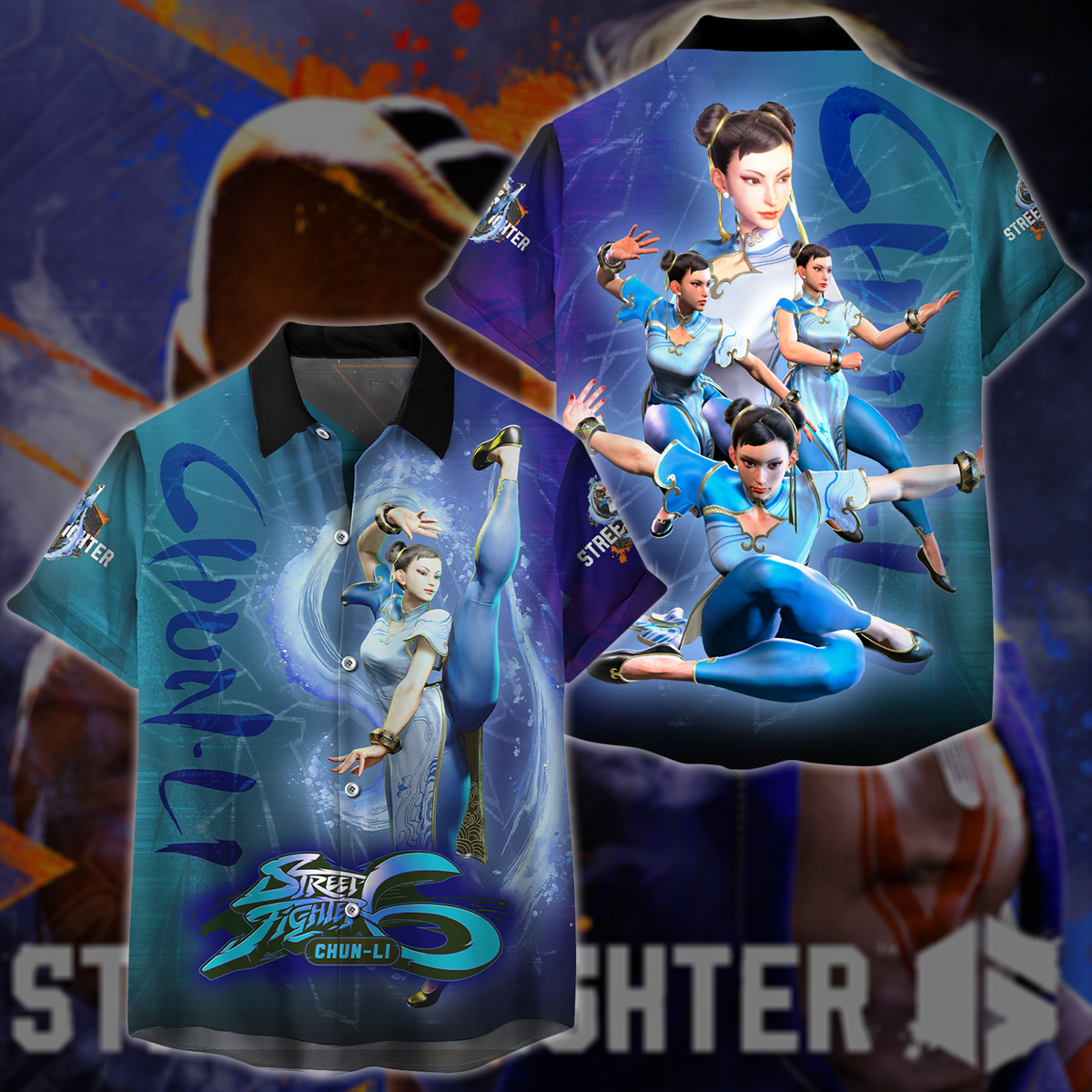 Street Fighter 6 Chun-Li Video Game All-Over T-shirt Hoodie Tank Top Hawaiian Shirt Beach Shorts Joggers Hawaiian Shirt S