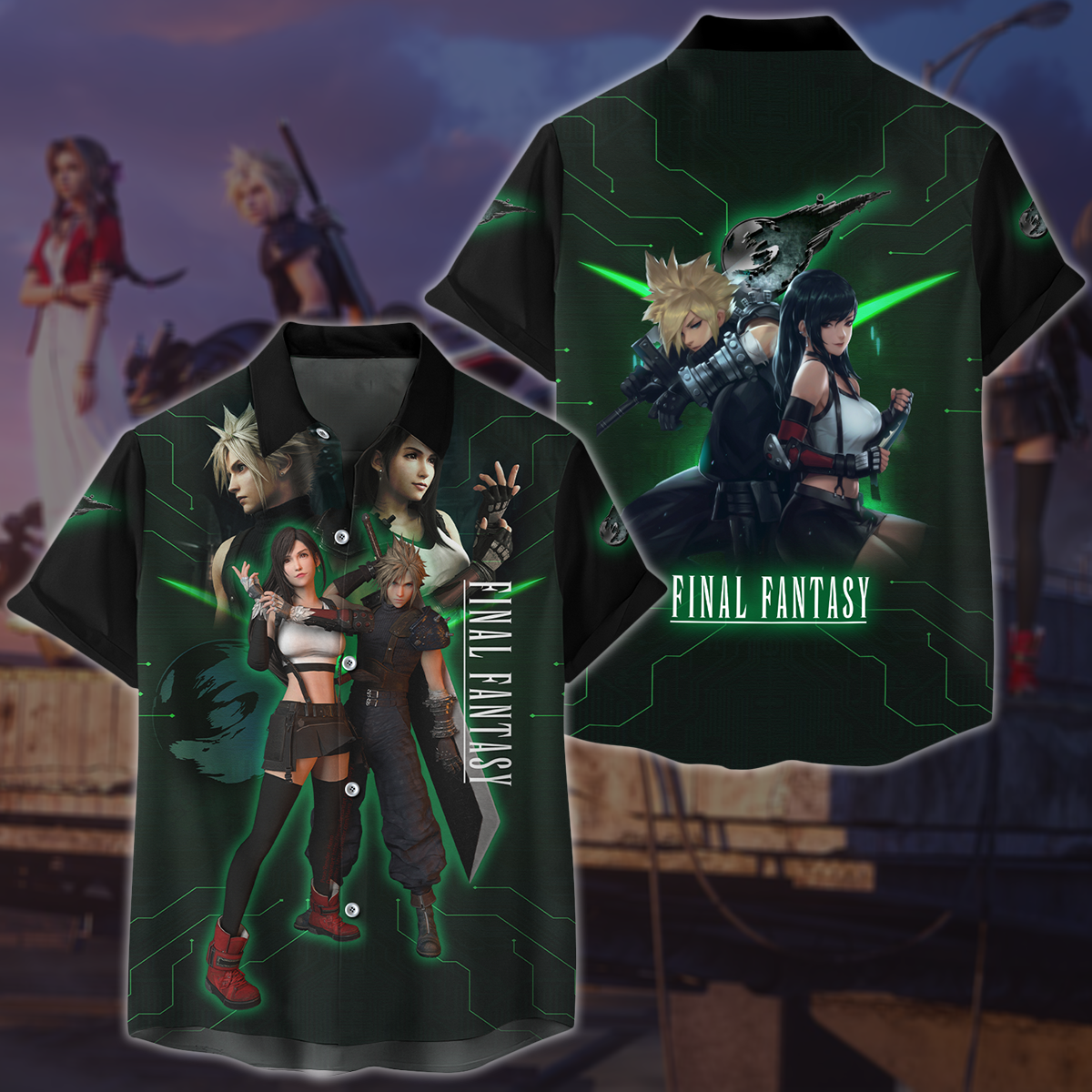 Final Fantasy VII Video Game 3D All Over Printed T-shirt Tank Top Zip Hoodie Pullover Hoodie Hawaiian Shirt Beach Shorts Joggers Hawaiian Shirt S
