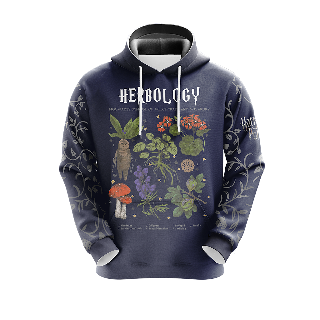 Herbology Harry Potter Hogwarts T-shirt Zip Hoodie Pullover Hoodie
