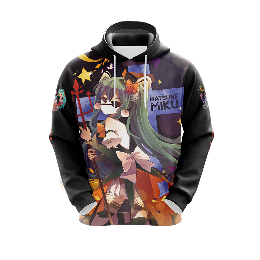 Hatsune Miku Halloween All Over Print T-shirt Zip Hoodie Pullover Hoodie