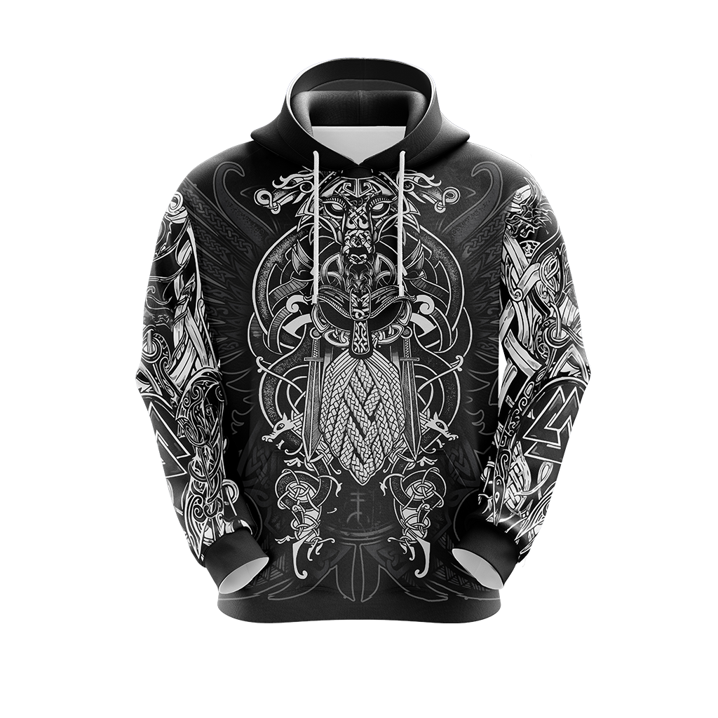 Viking Pattern Unisex 3D T-shirt Zip Hoodie Pullover Hoodie