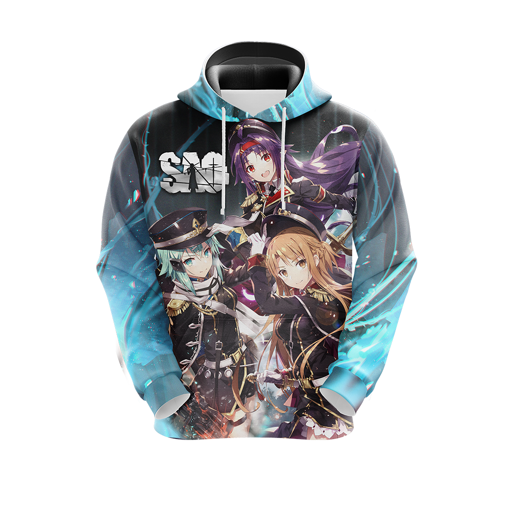 Asuna Sinon Yuuki Military Sword Art Online All Over Print T-shirt Zip Hoodie Pullover Hoodie