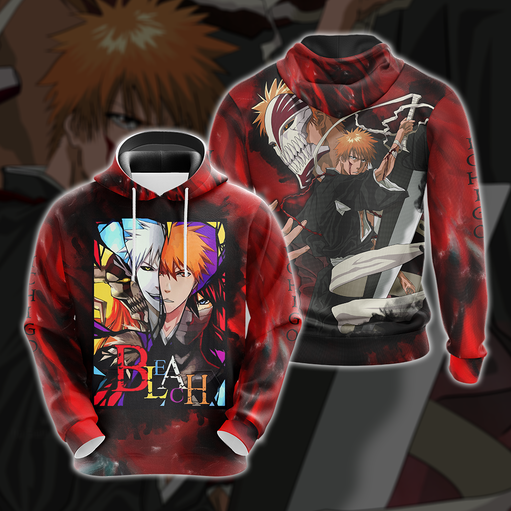 Bleach Kurosaki Ichigo Unisex 3D T-shirt Zip Hoodie Pullover Hoodie Hoodie S