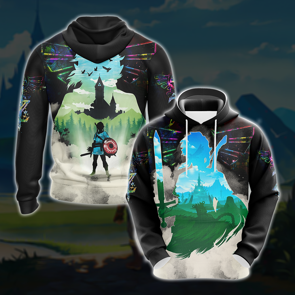 Link The Legend of Zelda All Over Print T-shirt Tank Top Zip Hoodie Pullover Hoodie Hoodie S