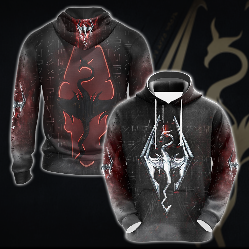 The Elder Scrolls V: Skyrim Video Game All Over Print T-shirt Tank Top Zip Hoodie Pullover Hoodie Hoodie S