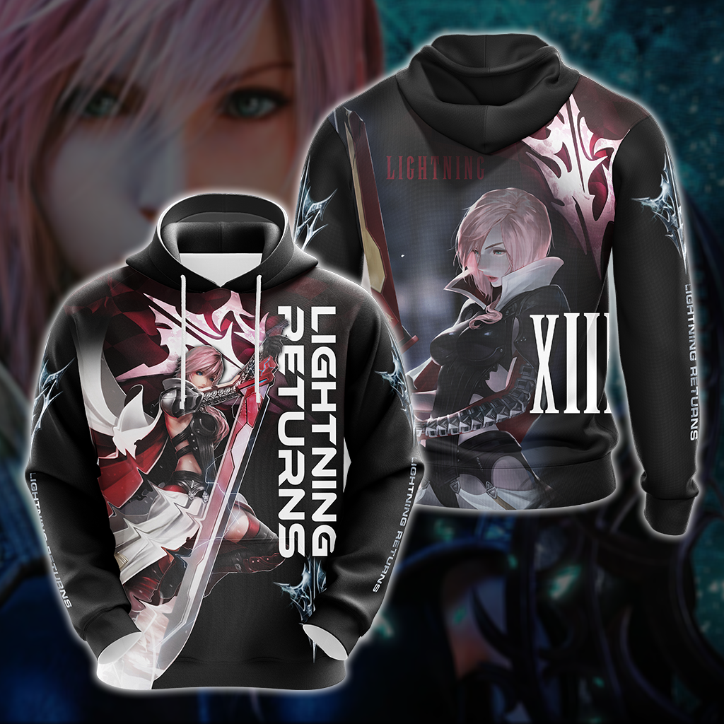 Final Fantasy XIII Lightning Returns Unisex 3D T-shirt Zip Hoodie Hoodie S