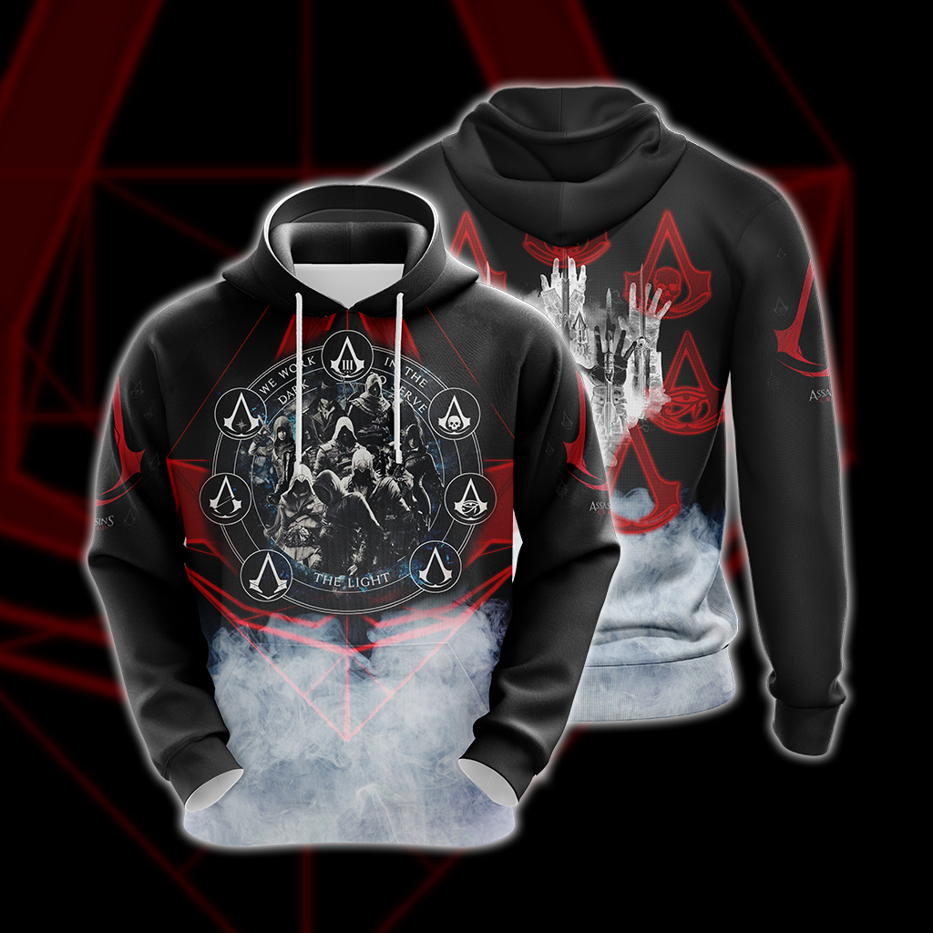Assassin's Creed We Work In The Dark To Serve The Light Unisex 3D T-shirt Hoodie S