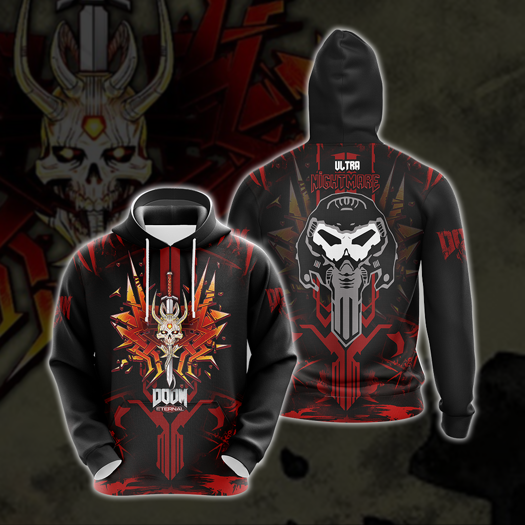 Doom Eternal Ultra Nightmare Unisex 3D T-shirt Zip Hoodie Pullover Hoodie Hoodie S
