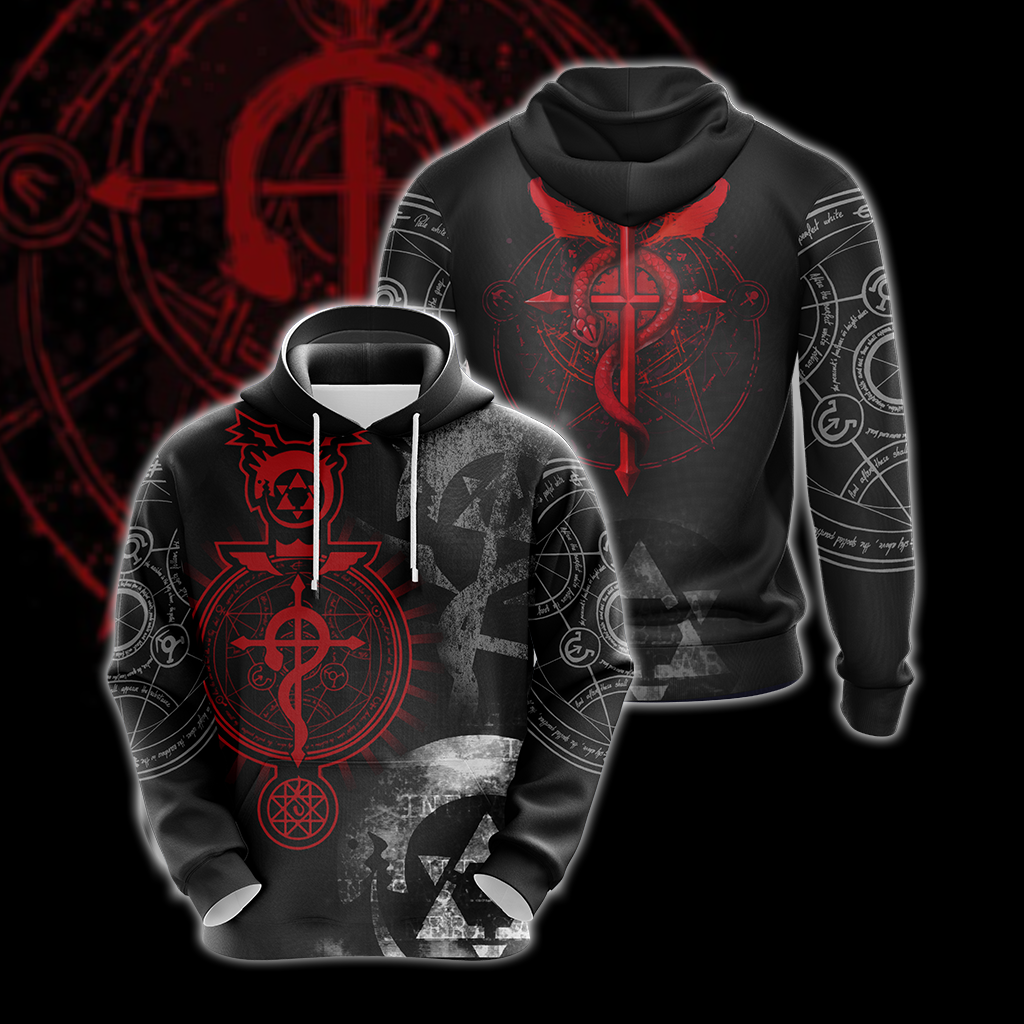 Fullmetal Alchemist symbols Unisex 3D T-shirt Hoodie S