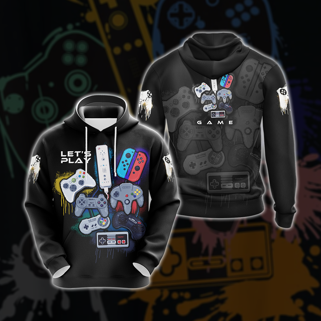 Game Controller Cool Player Unisex 3D T-shirt Zip Hoodie Hoodie S