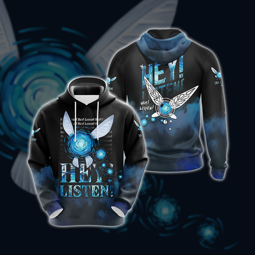 The Legend Of Zelda Navi Fairy Hey Listen Unisex 3D T-shirt Zip Hoodie Hoodie S