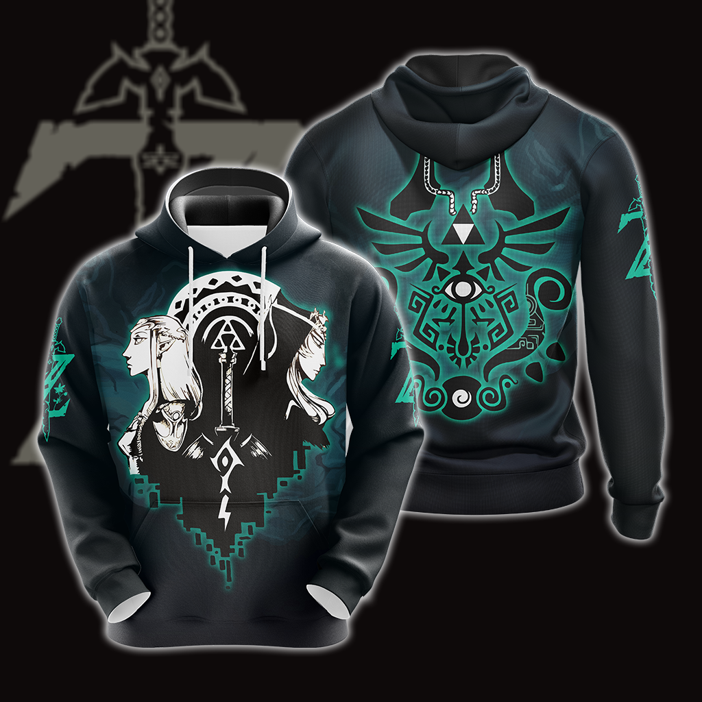 The Legend Of Zelda Twilight Princess, Wind Waker, and Skyward Sword Symbols Unisex 3D T-shirt Zip Hoodie Pullover Hoodie Hoodie S