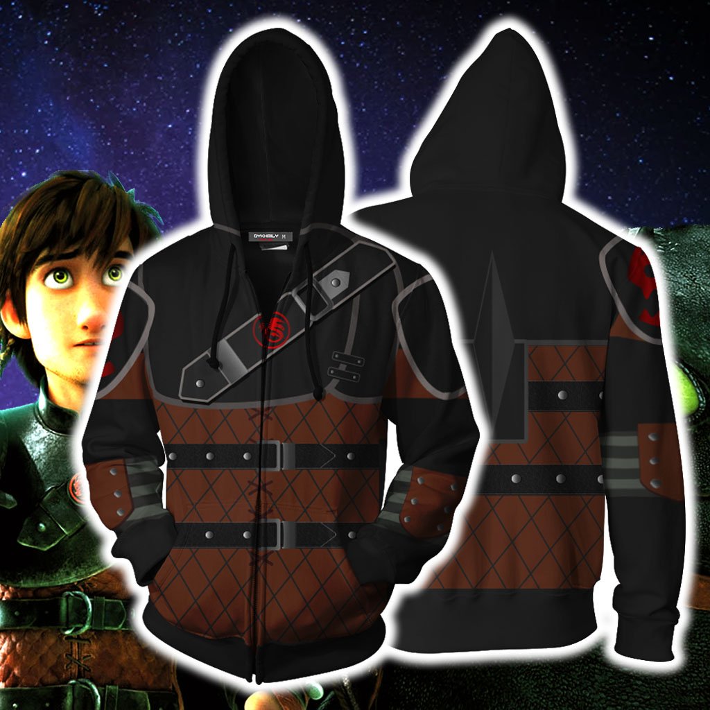 How To Train Your Dragon Hiccup Cosplay Zip Up Hoodie Jacket XS