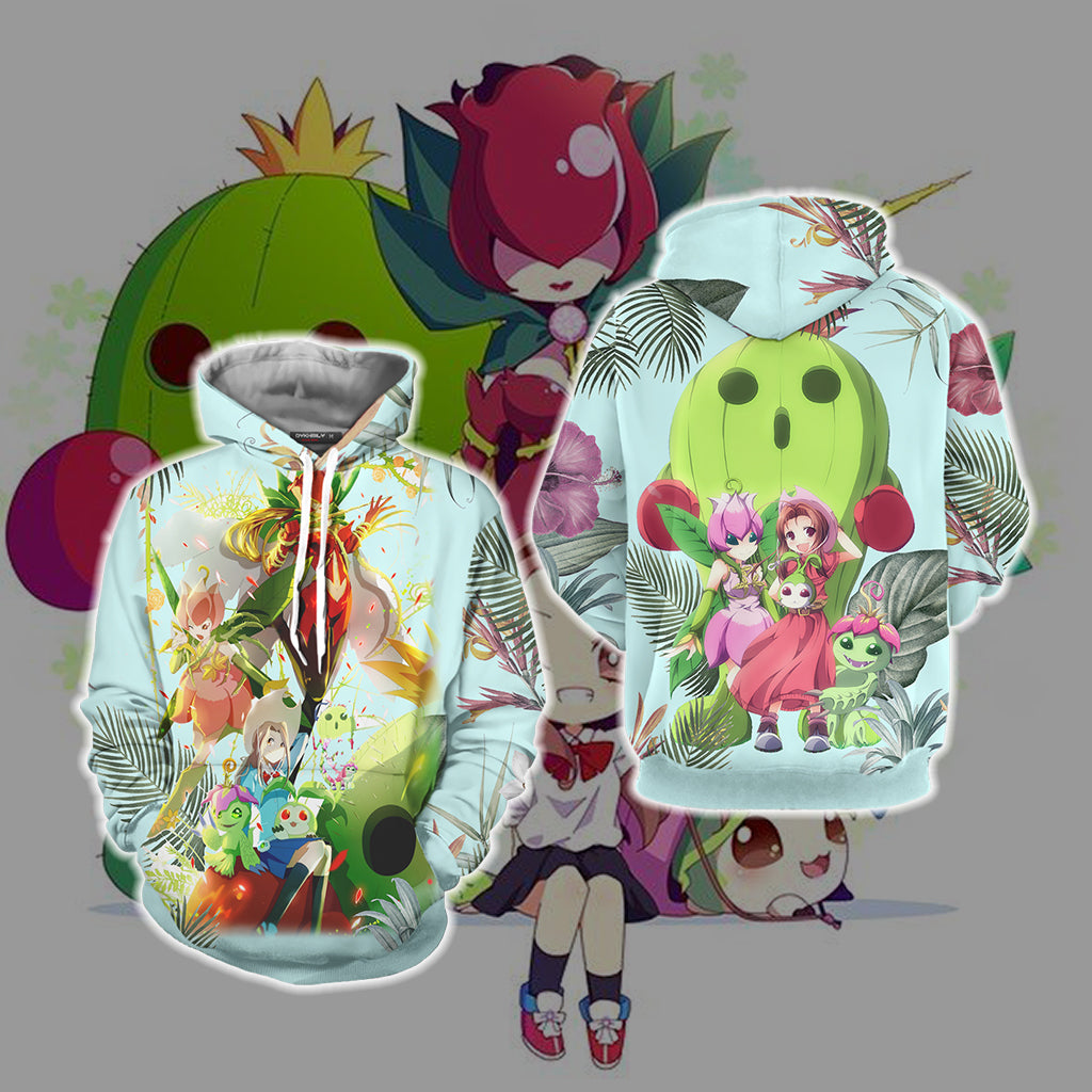 Digimon Palmon Evolution Line Unisex 3D T-shirt Hoodie S