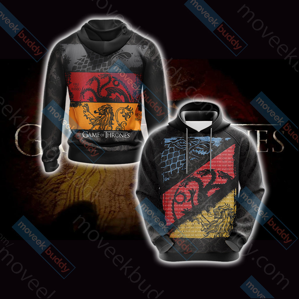 Game Of Thrones - Stark, Targaryen, Lannister Unisex 3D T-shirt Hoodie S