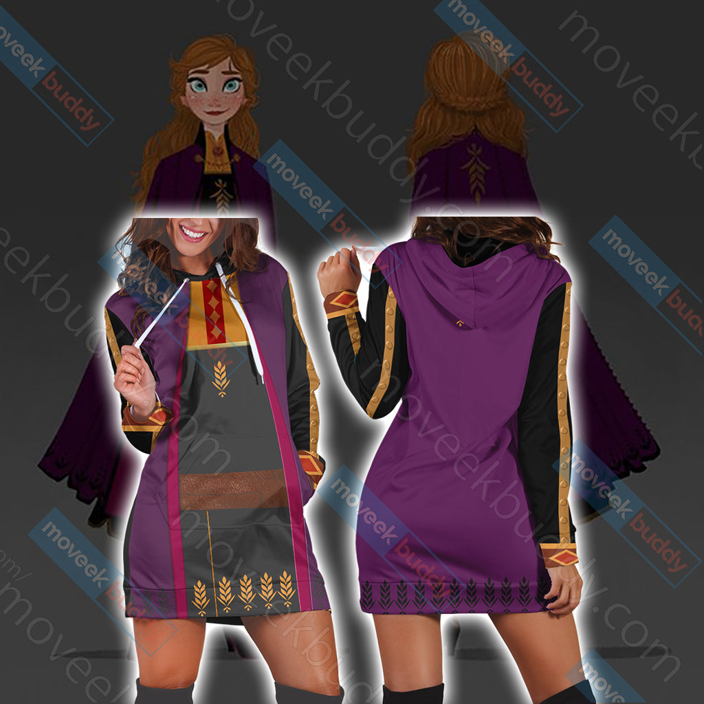 Frozen 2 - Anna Cosplay Version 2 3D Hoodie Dress XS