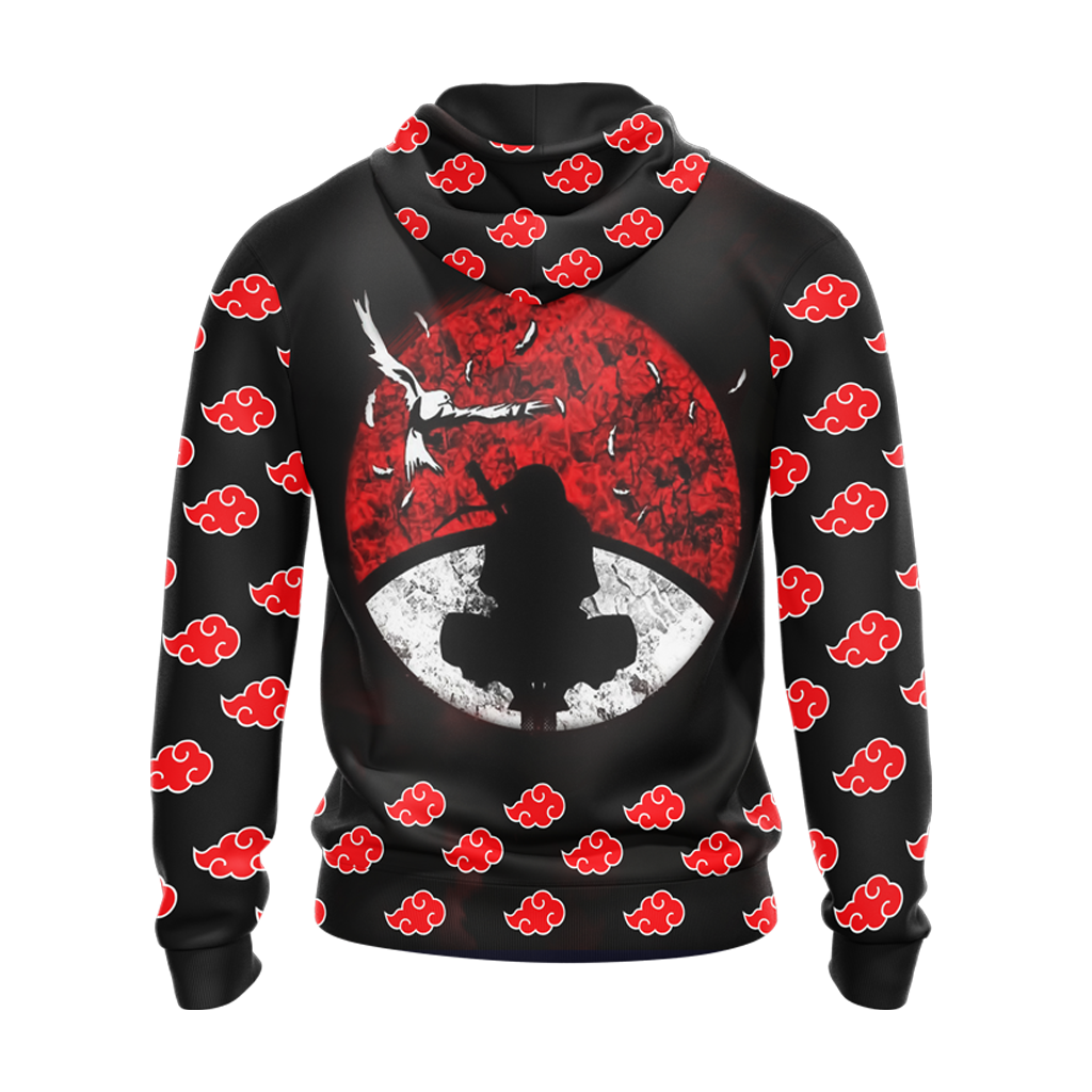 Akatsuki Itachi Naruto All Over Print T-shirt Zip Hoodie Pullover Hoodie