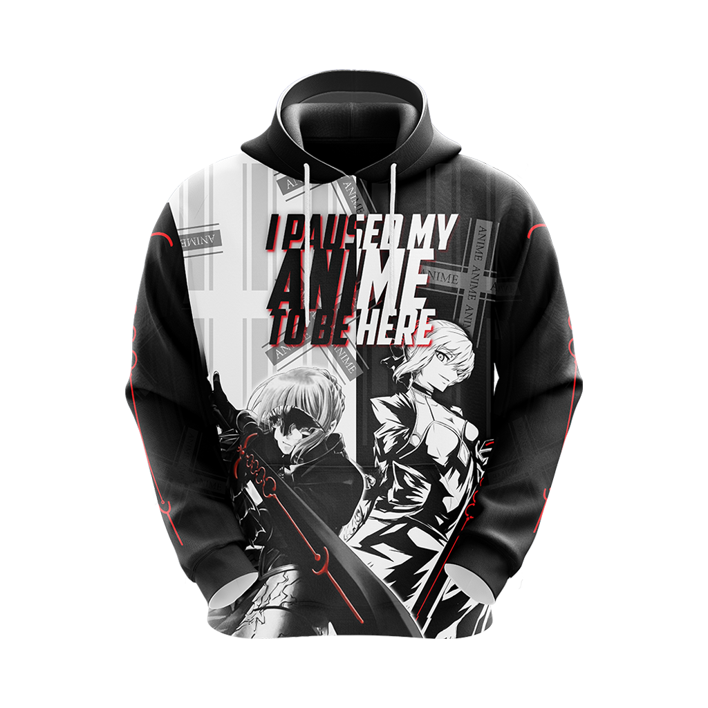 I paused my anime to be here T-shirt Zip Hoodie Pullover Hoodie