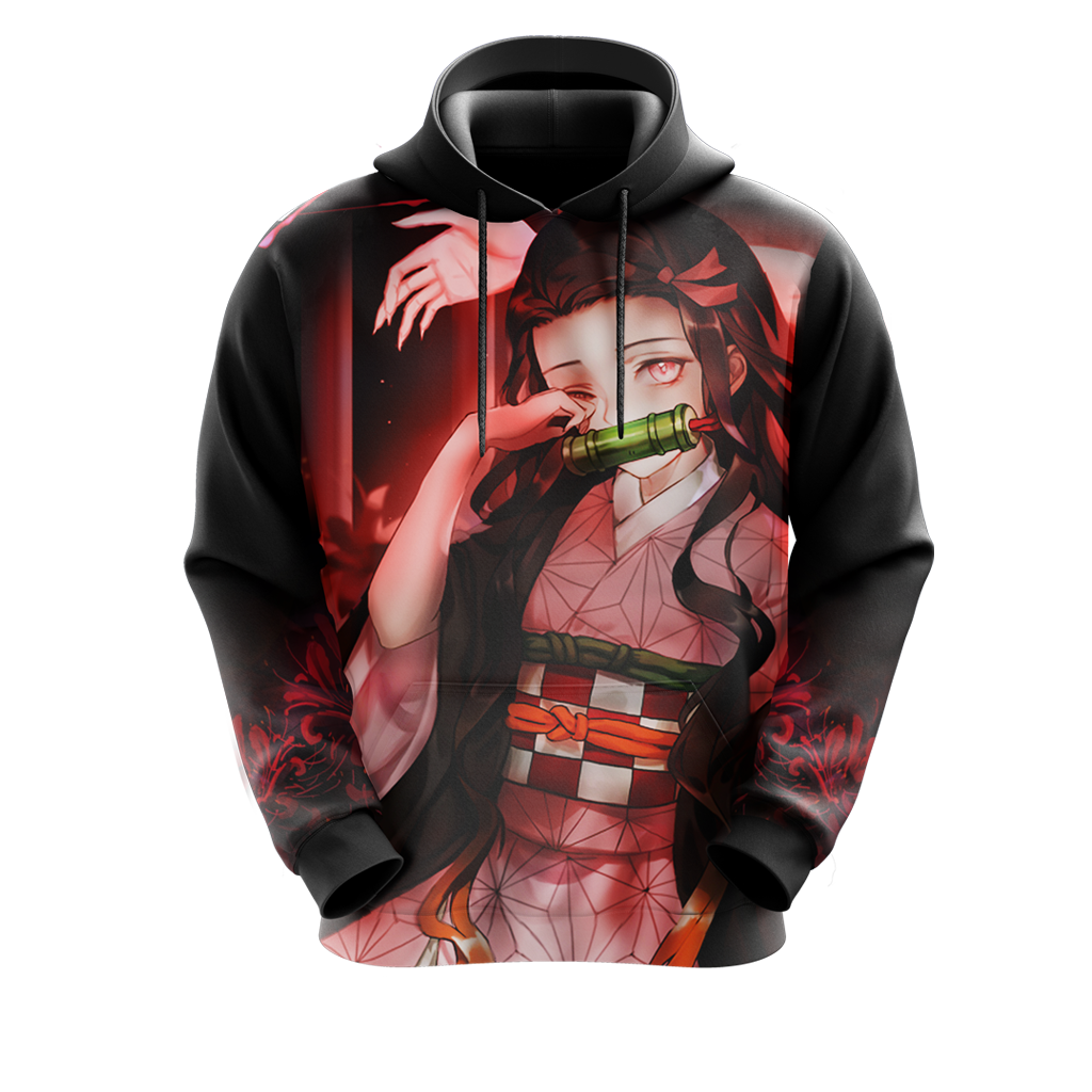 Nezuko Demon Slayer All Over Print T-shirt Zip Hoodie Pullover Hoodie