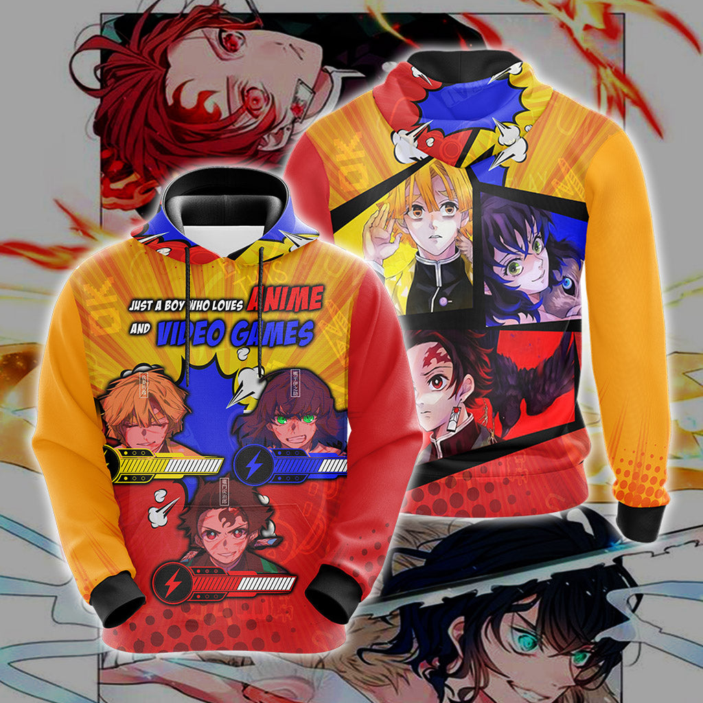 Just a boy who loves anime and video games T-shirt Zip Hoodie Pullover Hoodie Hoodie S