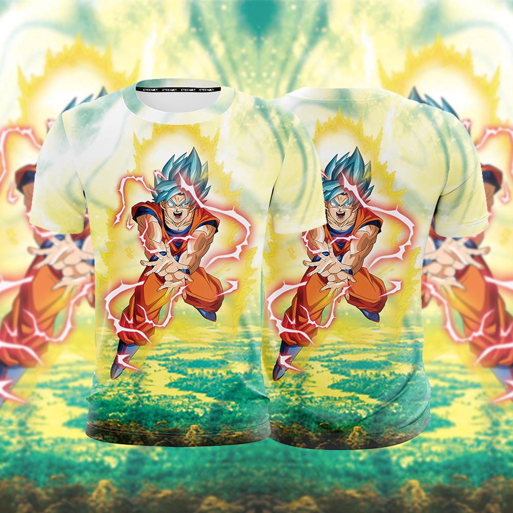 Super Saiyan Blue Hair Son Goku Dragon Ball Unisex 3D T-shirt S