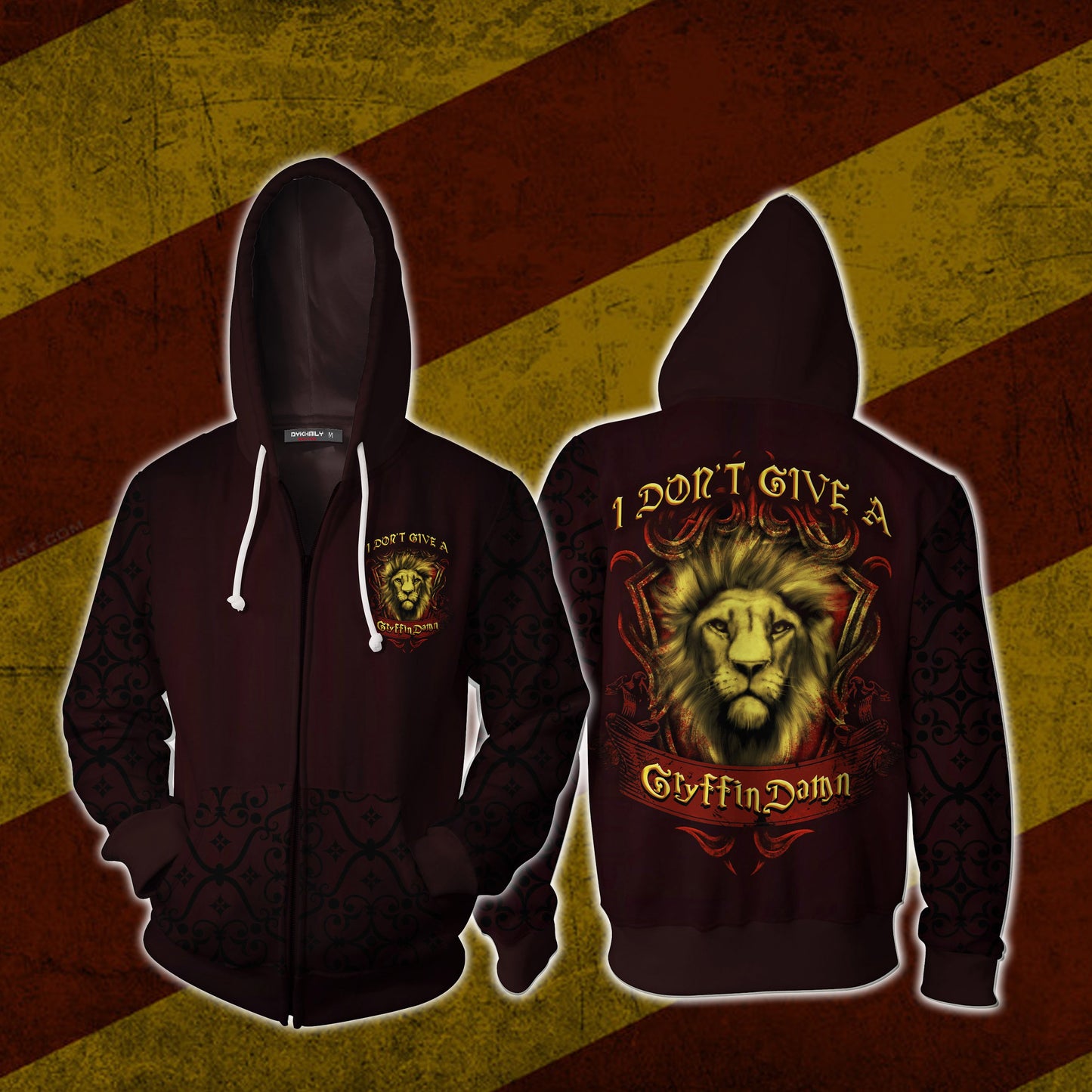 I Don't Give A GryffinDamn Harry Potter 3D Zip Up Hoodie S