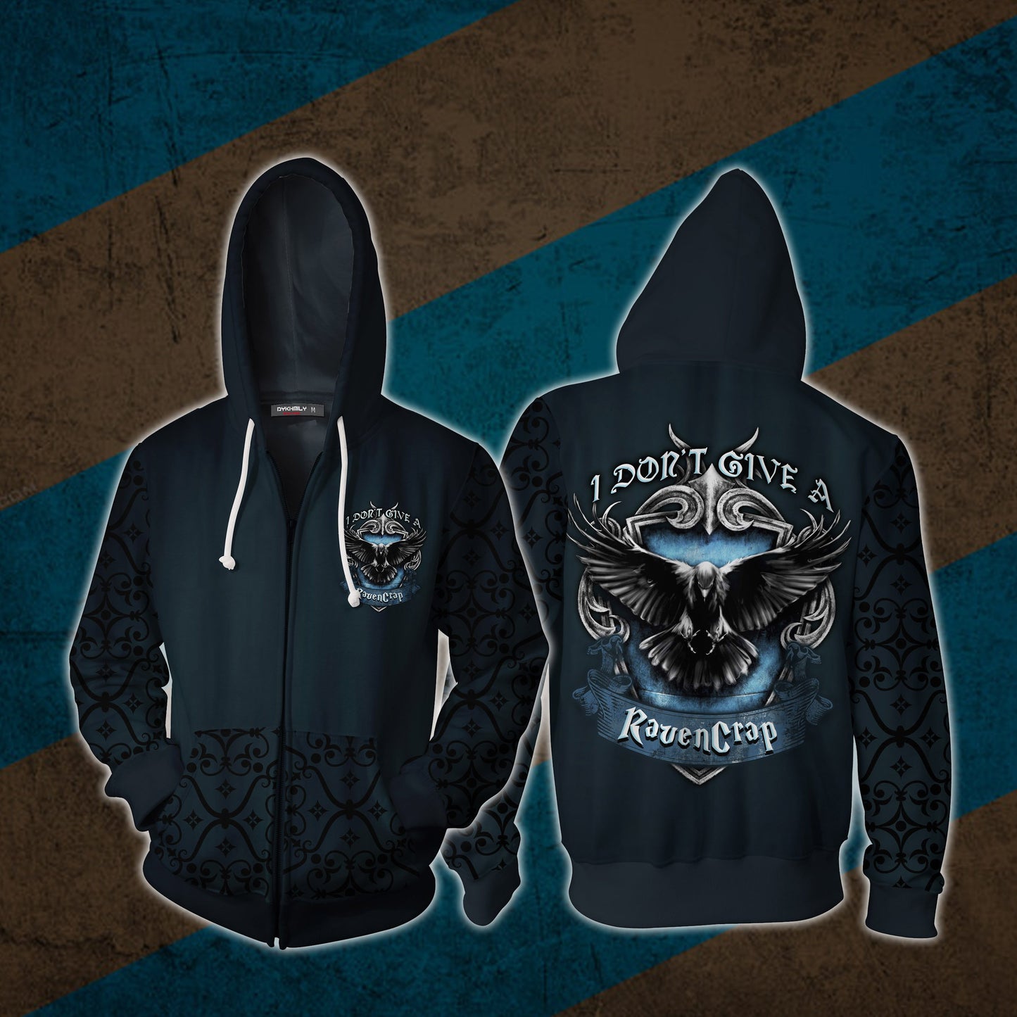 I Don't Give A RavenCrap Harry Potter 3D Zip Up Hoodie S