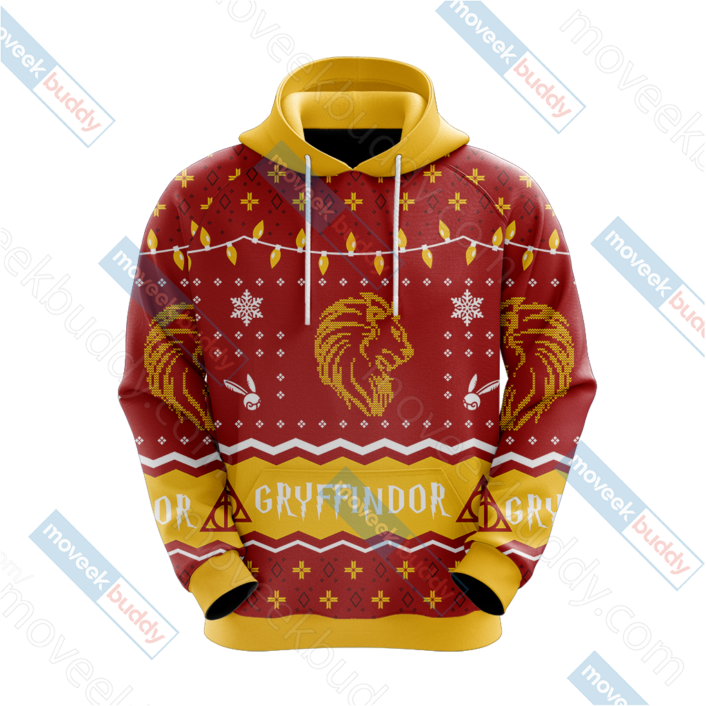 Harry Potter - Gryffindor House Christmas Style Unisex 3D T-shirt