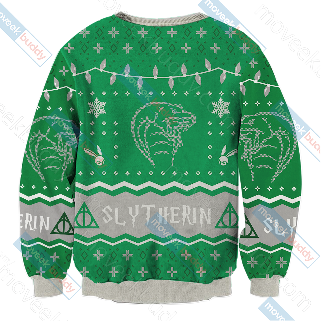 Harry Potter - Slytherin House Christmas Style Unisex 3D Sweater