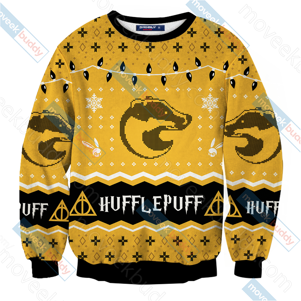 Harry Potter - Hufflepuff House Christmas Style Unisex 3D Sweater