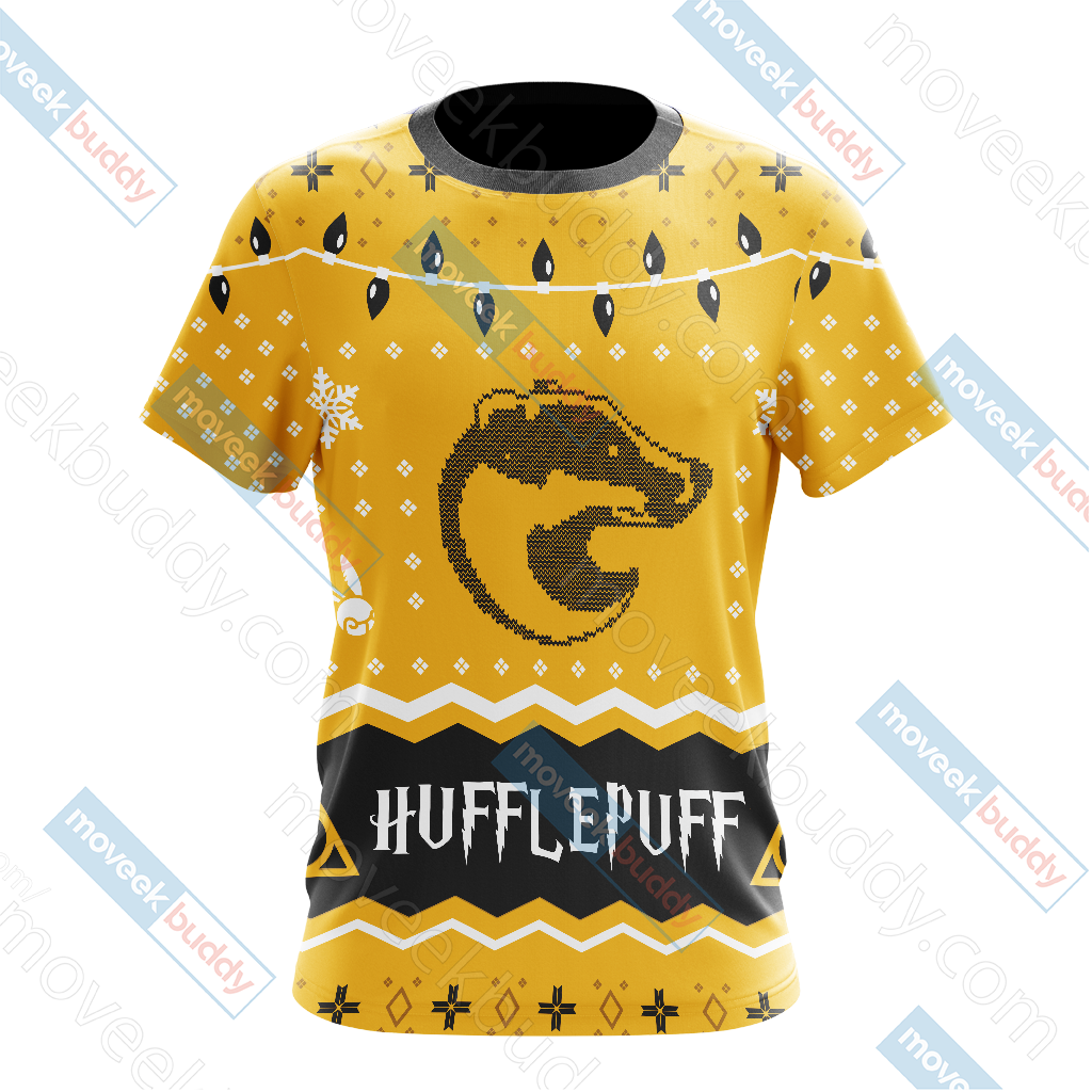 Harry Potter - Hufflepuff House Christmas Style Unisex 3D T-shirt