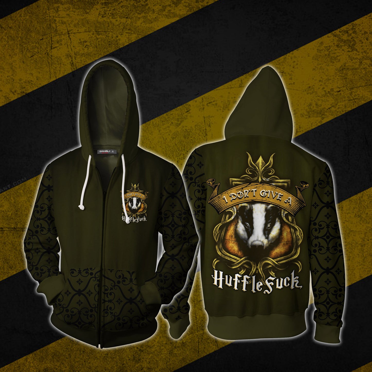 I Don't Give A HuffleFuck Harry Potter 3D Zip Up Hoodie S