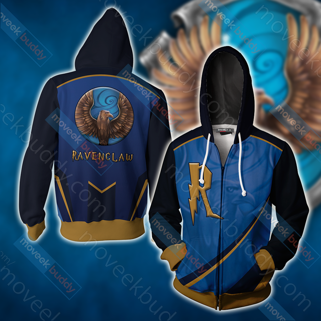 Harry Potter - Ravenclaw House Wacky Style Unisex 3D T-shirt Zip Hoodie XS