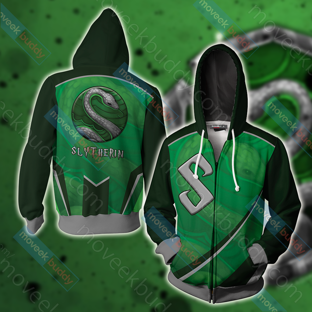 Harry Potter - Slytherin House Wacky Style Unisex 3D T-shirt Zip Hoodie XS