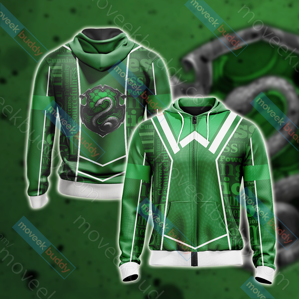 Harry Potter - Slytherin House New Lifestyle Unisex 3D T-shirt Zip Hoodie XS
