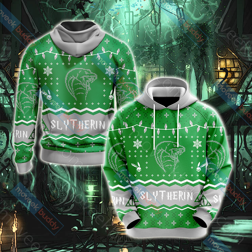 Harry Potter - Slytherin House Christmas Style Unisex 3D T-shirt Hoodie S