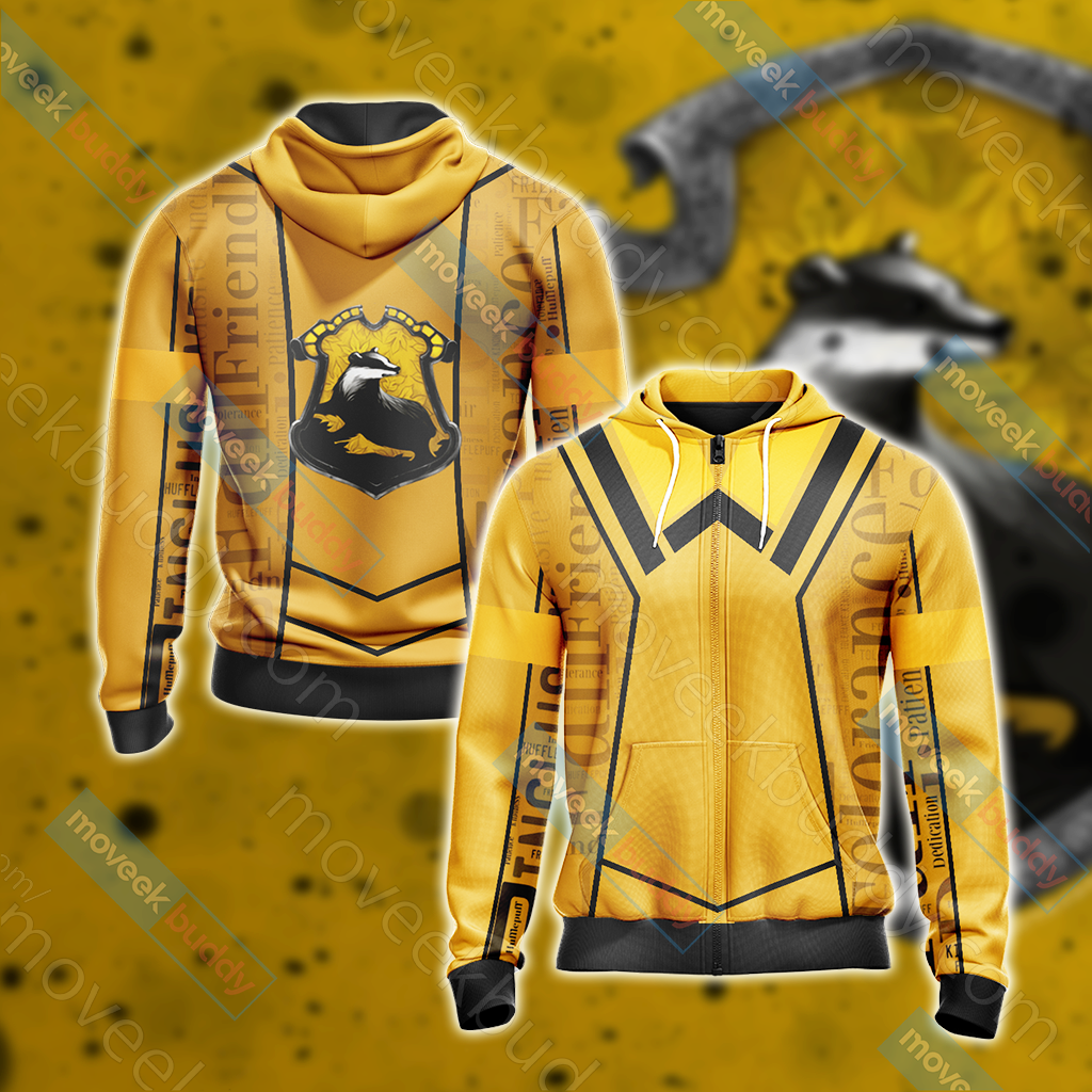 Harry Potter - Hufflepuff House New Lifestyle Unisex 3D T-shirt Zip Hoodie XS