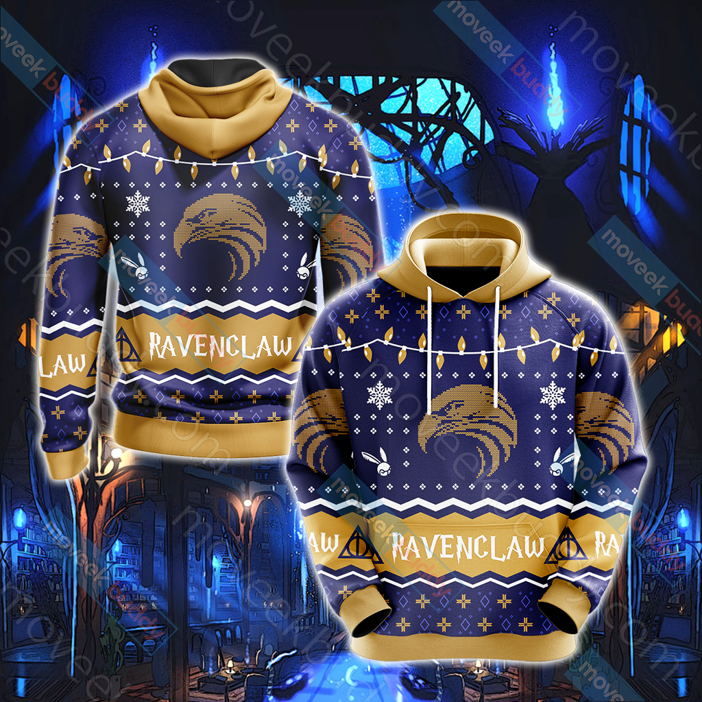Harry Potter - Ravenclaw House Christmas Style Unisex 3D T-shirt Hoodie S
