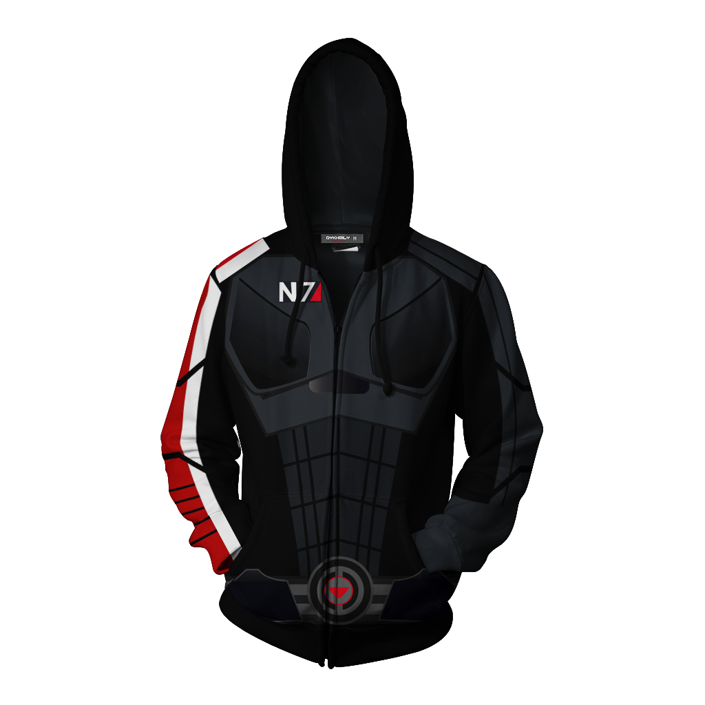 Mass Effect N7 Armor Cosplay Zip Up Hoodie Jacket