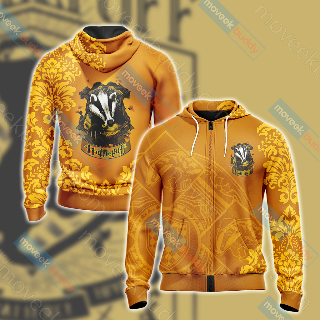 Harry Potter - Loyal Like A Hufflepuff Version Lifestyle Unisex 3D T-shirt Zip Hoodie XS