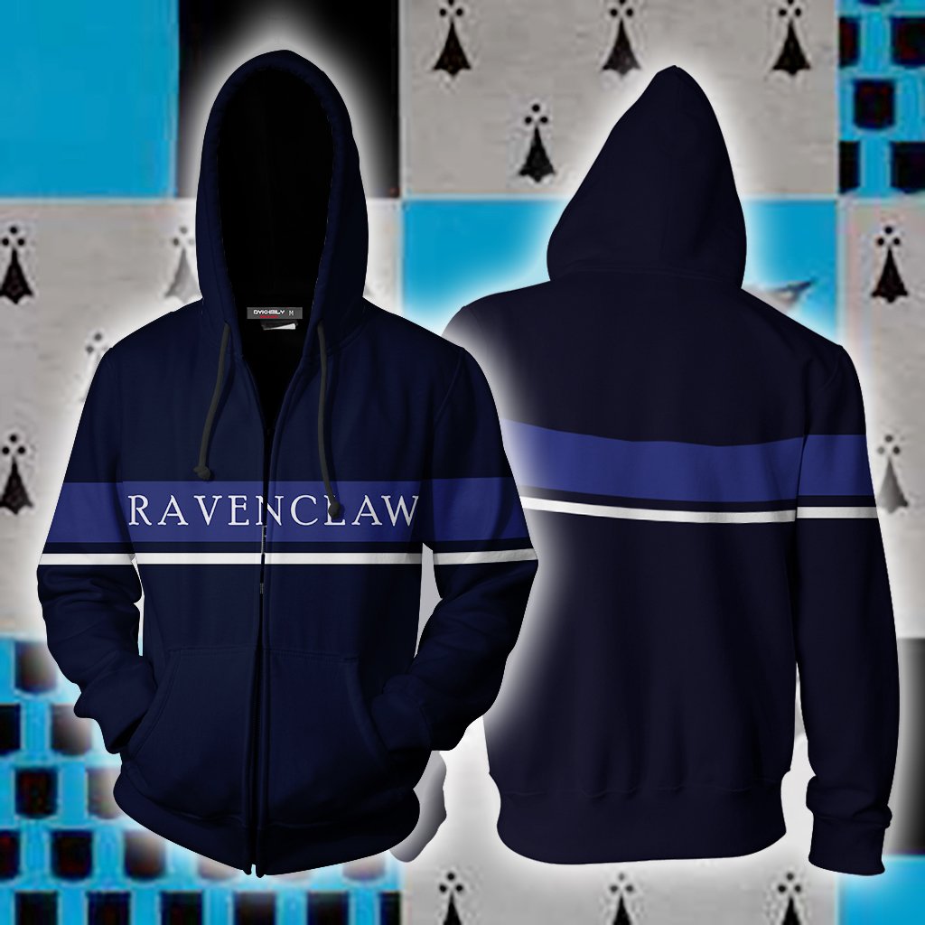 Hogwarts House Ravenclaw Harry Potter Unisex 3D T-shirt Zip Hoodie S