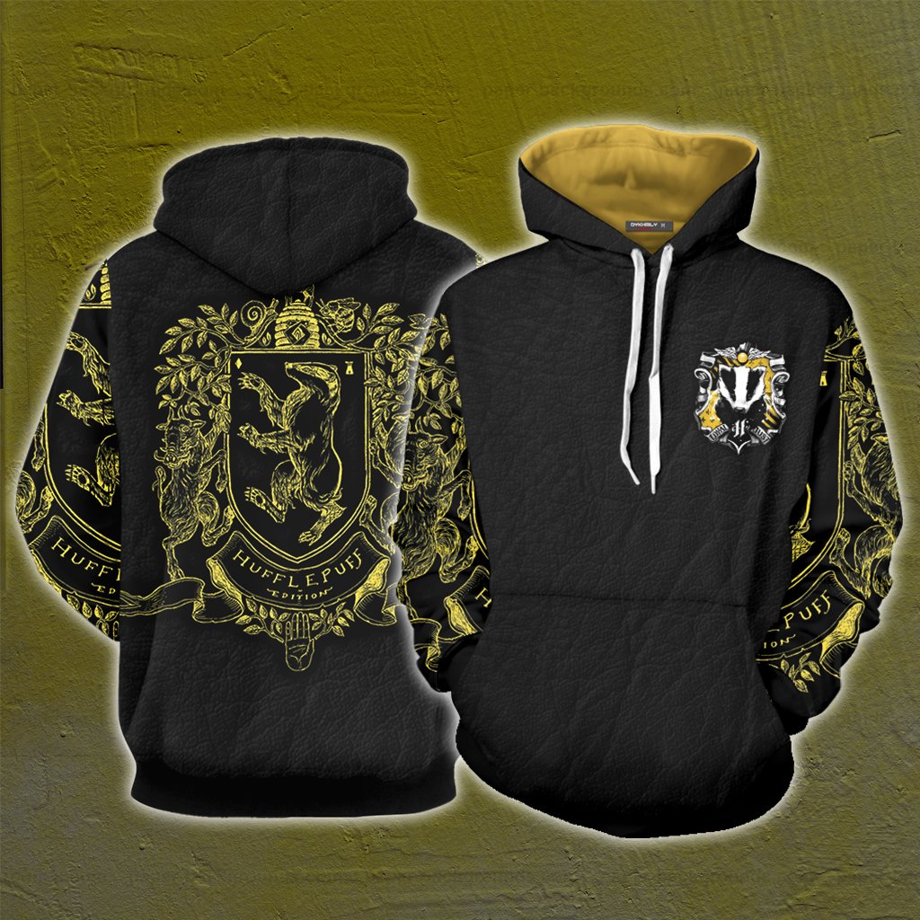 Hufflepuff Edition Harry Potter Unisex 3D T-shirt Hoodie S