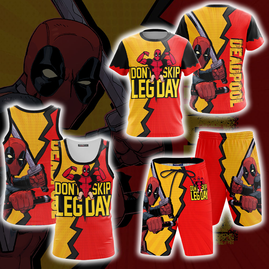 Deadpool - Gym Don't Skip Leg Day Beach Shorts
