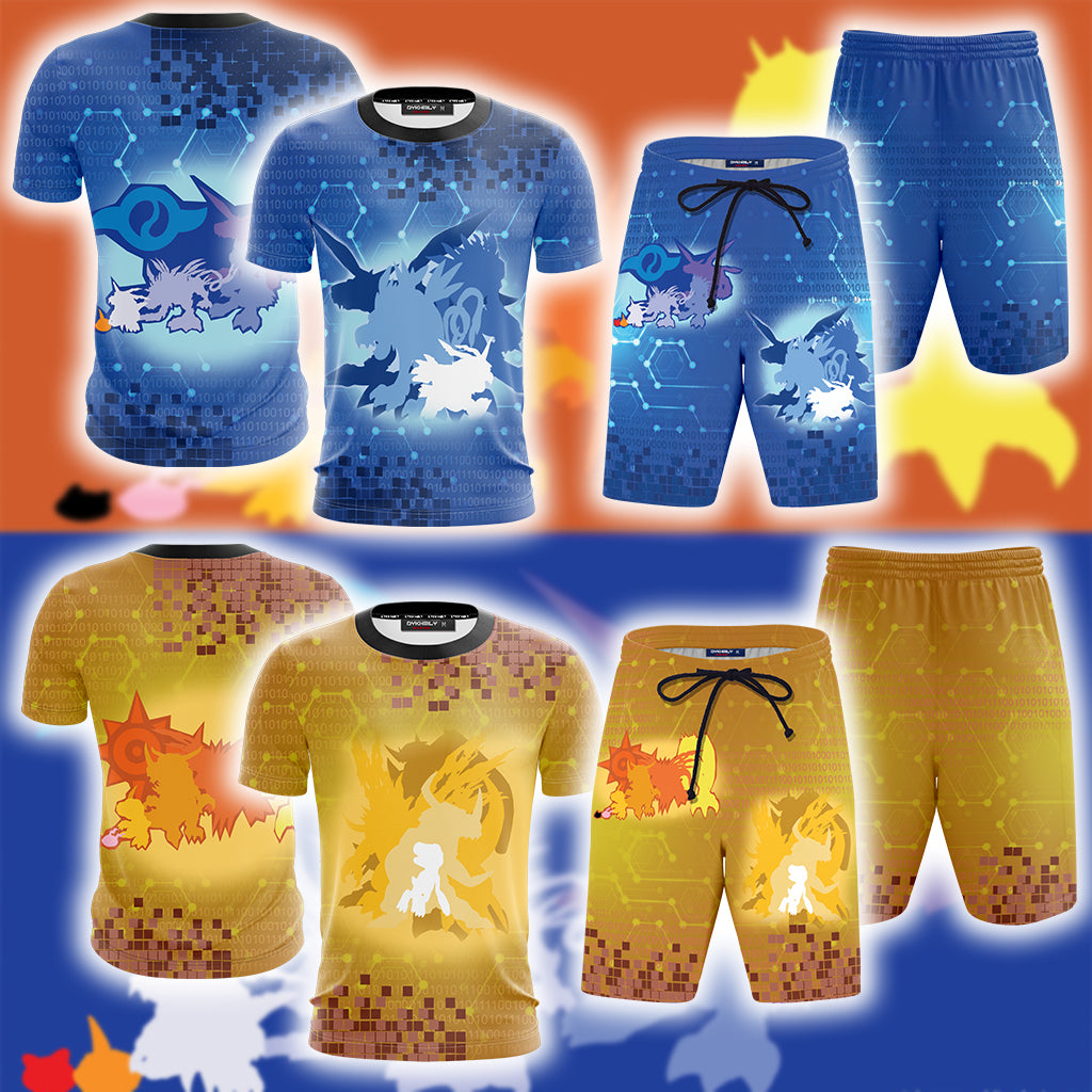 Digimon Gabumon Unisex 3D Beach Shorts