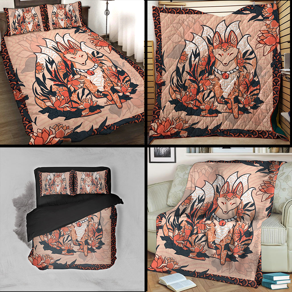 Nine Tail Fox 3D Quilt Blanket