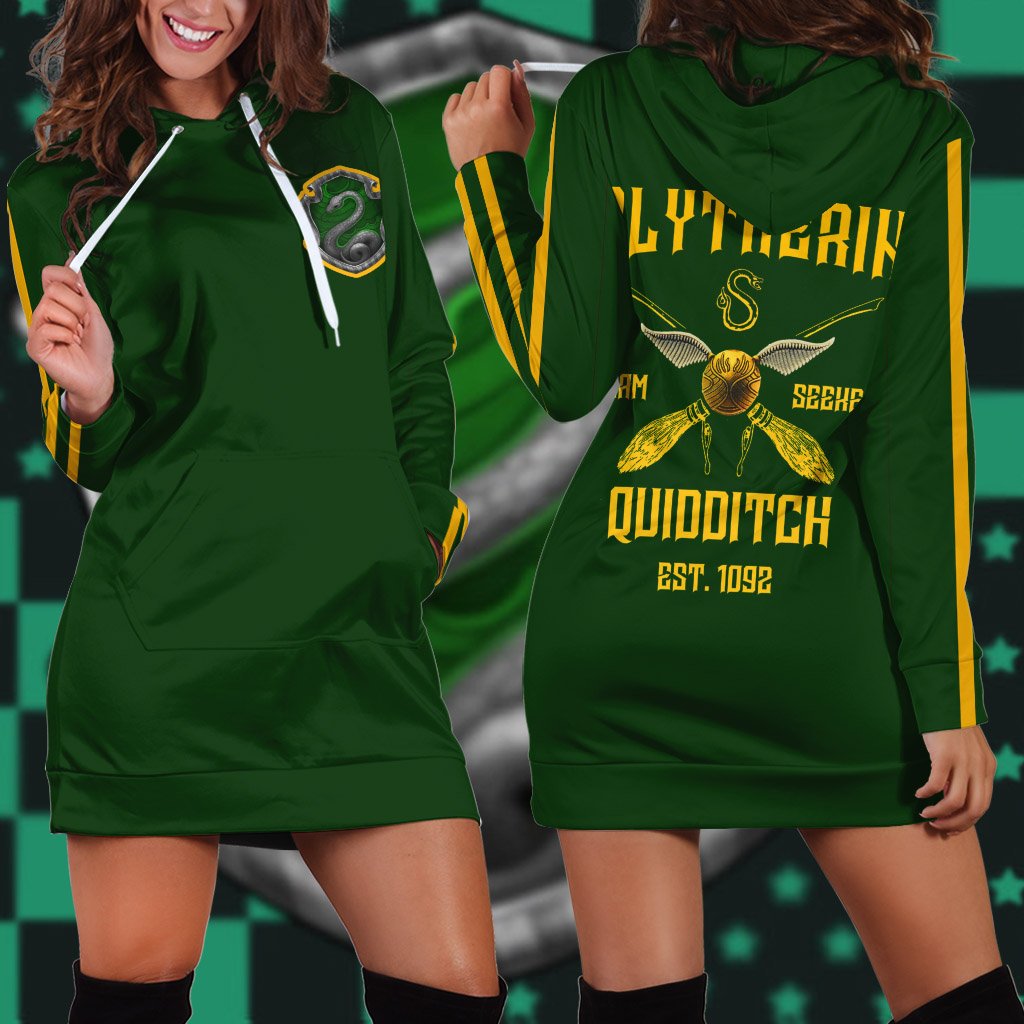 Slytherin Quidditch Team Est 1092 Harry Potter 3D Hoodie Dress XS